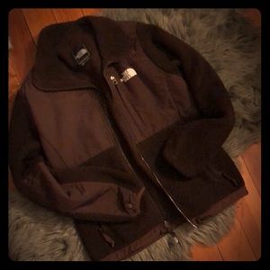 The North Face brown fleece jacket